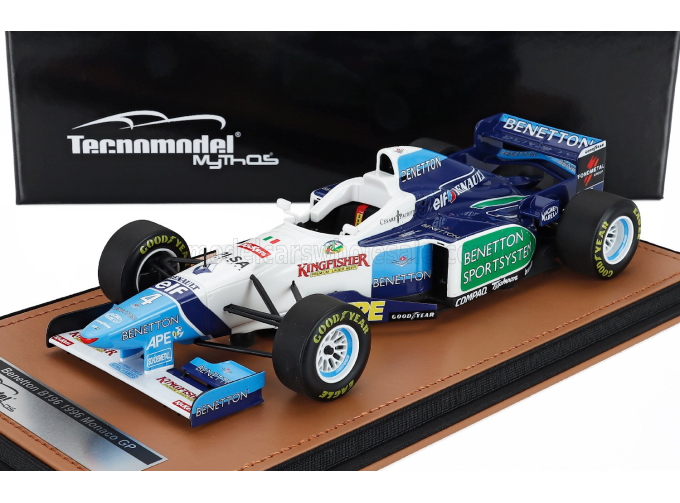 BENETTON F1 B196 Team Renault Mild Seven №4 Monaco Gp (1996) Gerhard Berger, White Light Blue Green