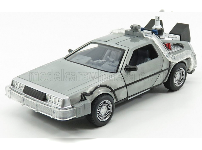 DE LOREAN Time Machine - Back To The Future 2 - Ritorno Al Futuro 2 - With Hoover Mode And Lights, Silver