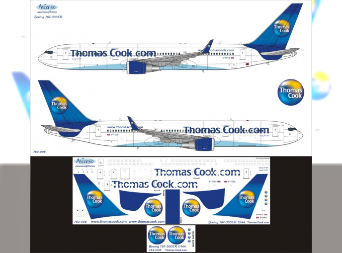 Декаль на самолет боенг 767- 200/300ER (Thmmas Cok)