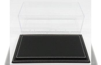 VETRINA DISPLAY BOX Maranello Base In Pelle Nera - Leather Base Black - Lungh.lenght Cm 23 X Largh.width Cm 12 X Alt.height Cm 8.5 (altezza Interna 7.7 Cm ), Plastic Display