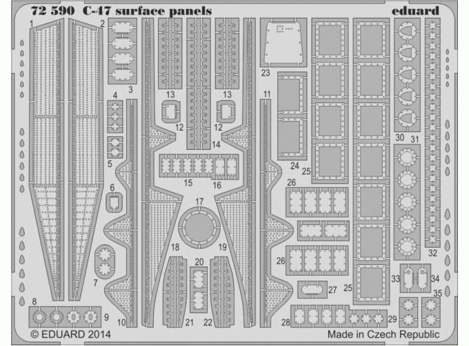 Фототравление для C-47 surface panels