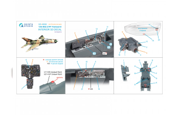 Декаль интерьера кабины МиГ-21ПФ (Eduard) (с 3D-печатными деталями)