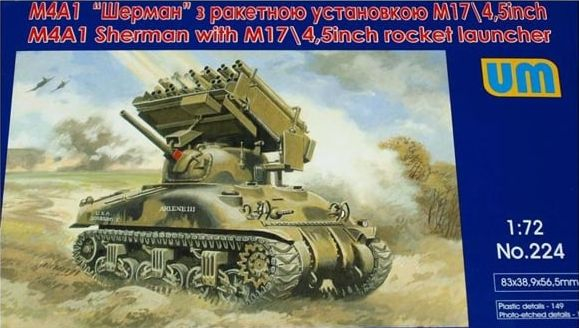 Сборная модель Американский средний танк M4A1 Sherman с ракетной установкой М17/4,5inch