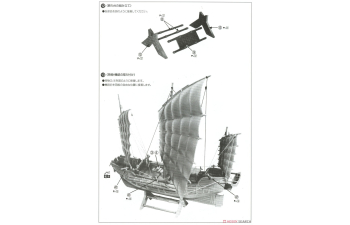 Сборная модель китайское парусное судно Джонка 1880
