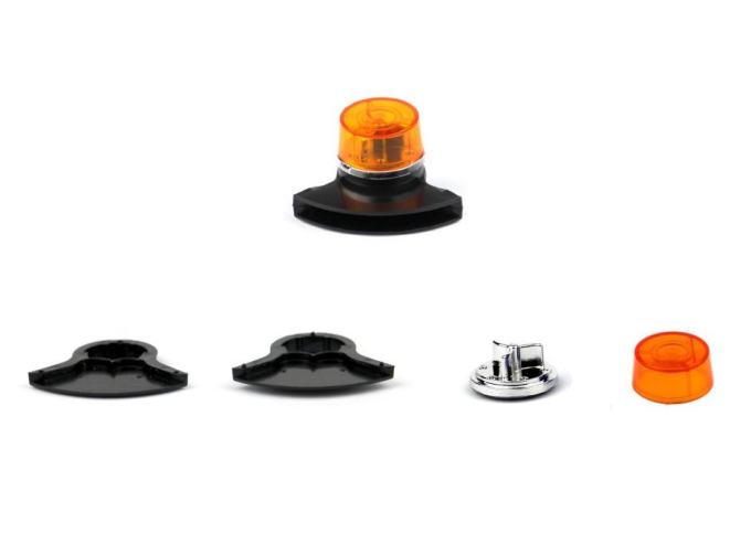 Проблесковый маяк Tesla AZD 500, оранжевый с черной сиреной