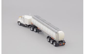 KENWORTH T600 3-axle Tractor Sleeper with Tank Trailer, white