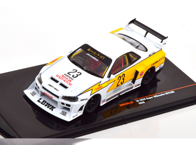 NISSAN LB-ER34 Super Silhouette Skyline No 23 (2020), white yellow