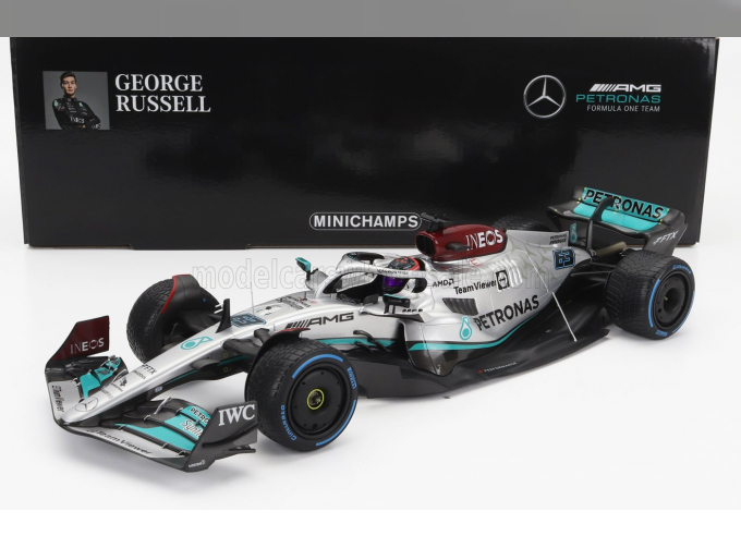 MERCEDES GP F1 W13e Team Mercedes-amg Petronas F1 №44 Monaco Gp With Rain Tires (2022) Lewis Hamilton, Silver Green