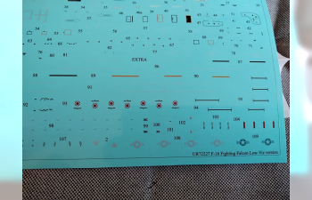 Декаль для F-16 Fighting Falcon Low-Viz, с тех. надписями