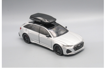 AUDI RS6 с багажным боксом, серебристый, 21 см