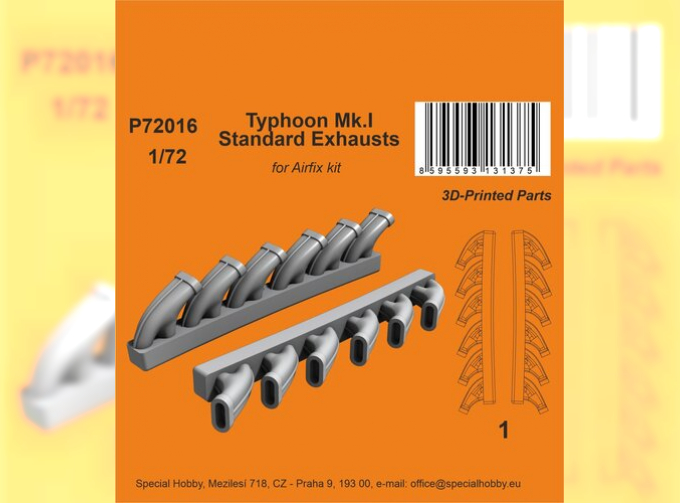 Typhoon Mk.I Standard Exhausts (For Airfix Kit)