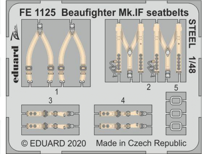 Фототравление для Beaufighter Mk. IF, ремни, сталь