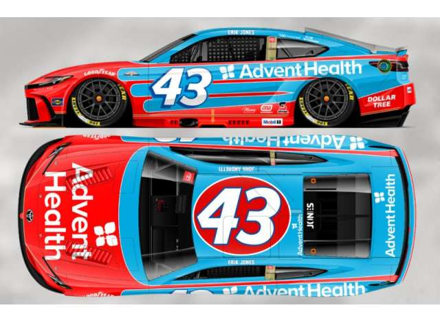 Toyota Camry XSE #43 Erik Jones *AdventHealth*, red/blue 2025