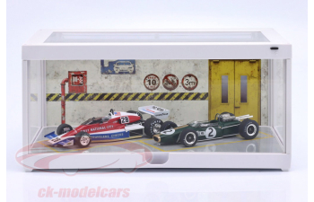 Diorama Single display case white with LED lighting for scale 1:18 / 1:24 Triple9, white / transparent