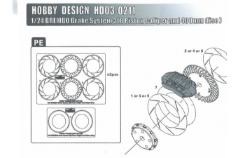 Набор для доработки Brembo Brake System 3 (8 Piston Caliper And 400mm Disc)(Resin+PE）