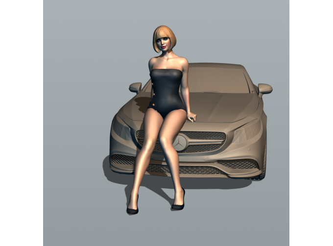 Фигурка 651 присела на тачку, окрашенная