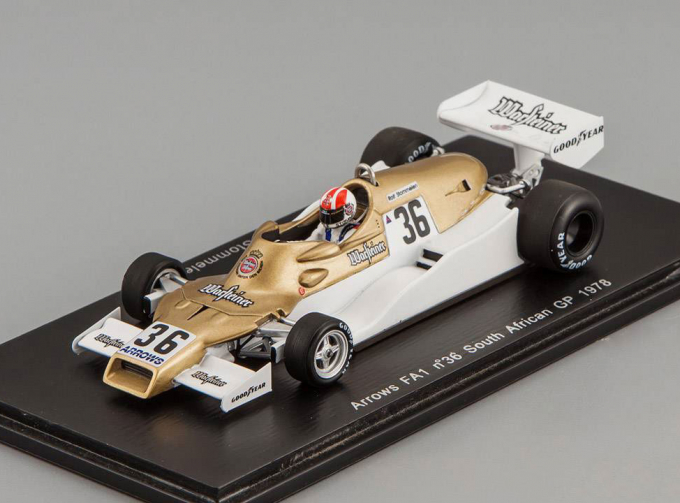 Arrows FA1 #36 South African GP Rolf Stommelen (1978), gold / white