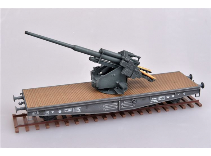 WWII Germany 128mm Flak 40 Anti-Aircraft Railway Car