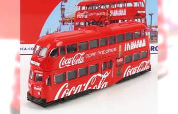 BLACKPOOL Decker Double Tram Autobus Coca-cola Open Happiness (1934), Red White