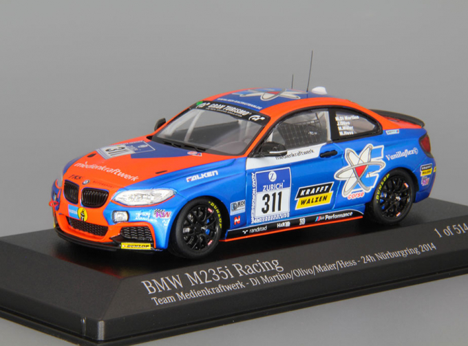 BMW M235i #311 Racing Team Medienkraftwerk Di Martino Olivo Maier Hess 24h Nurburgring (2014), blue