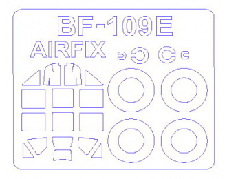 Набор масок окрасочных для Bf-109 E-3 / E-4 / E-7 + маски на диски и колеса