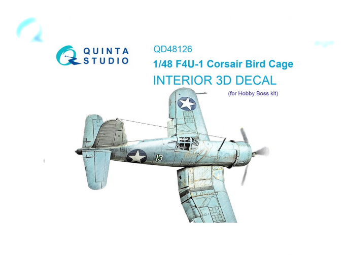 3D Декаль интерьера кабины F4U-1 Corsair (Birdcage) (Hobby Boss)