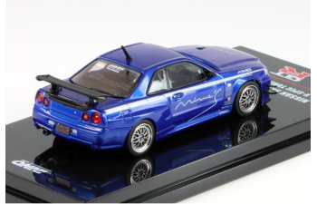 NISSAN Skyline GT-R R34 V-Spec Tuned By Mines, blue