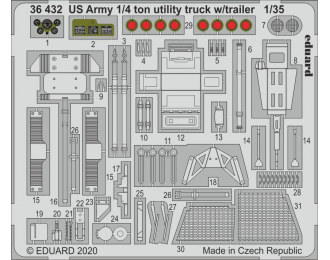 Набор фототравлений для US Army  ton utility truck w/ trailer