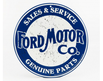 ACCESSORIES Metal Plate - Ford Motor Co. Sales & Service, Blue White