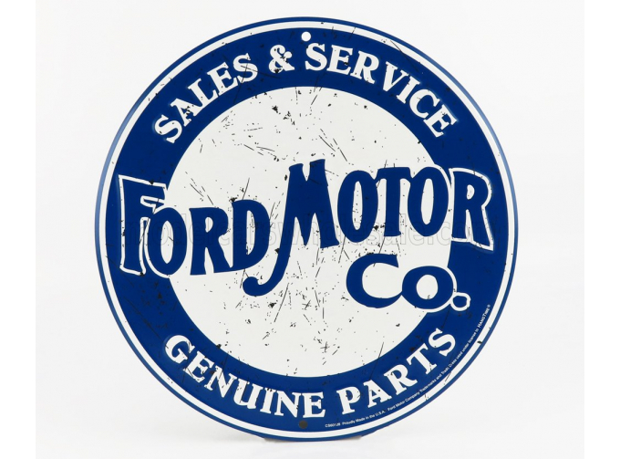 ACCESSORIES Metal Plate - Ford Motor Co. Sales & Service, Blue White