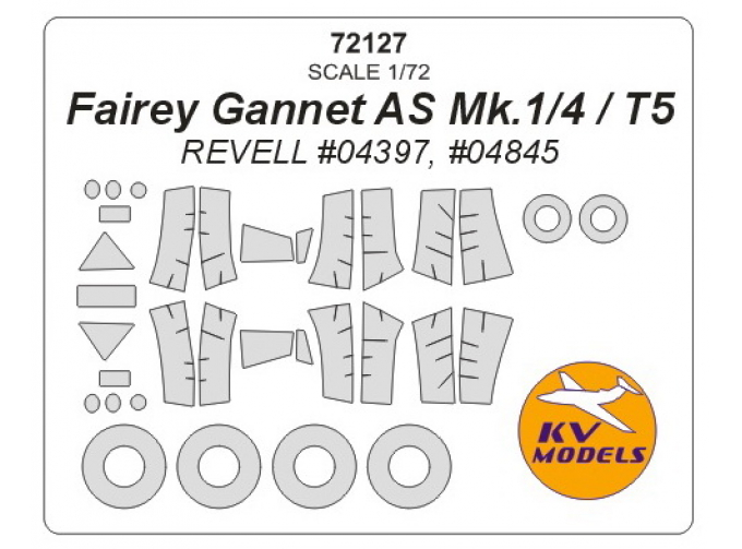 Набор масок окрасочных для остекления модели Fairey Gannet AS Mk. / Gannet T5