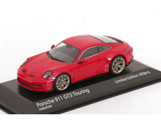 PORSCHE 911 (992) GT3 TOURING COUPE (2021), red/golden rims