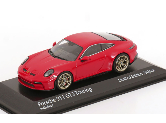 PORSCHE 911 (992) GT3 TOURING COUPE (2021), red/golden rims