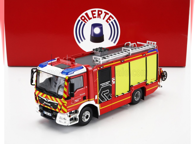 MAN Tgm 15.290 Tanker Truck Sapeurs Pompiers Ftp Rosenbauer Sdis 87 (2020), Red Yellow White