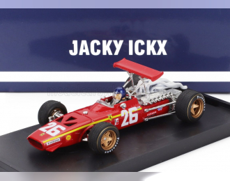 FERRARI F1 312 №26 Winner France Gp (1968) Jacky Ickx - With Driver Figure, Red White