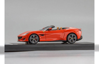 Ferrari Portofino with open roof (rosso scuderia with front window frame nero ds)