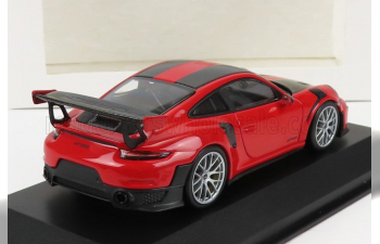 PORSCHE 911 991-2 Gt2 Rs Weissach Package 2018 - Silver Rims, Red Black