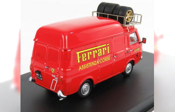 FIAT 238 Van Tetto Alto Con Portapacchi Assistenza Corse Ferrari (1970) - High Roof With Rack, Red