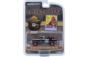 DODGE RAM D250 пикап с пожарным оборудованием "Remember Only You Can Prevent Forest Fires!" (1987), Black/White