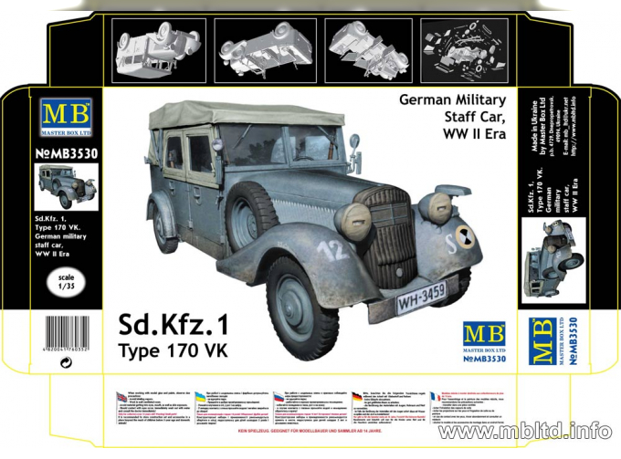 Сборная модель Sd.Kfz 1 Type 170VK, Немецкая военная машина