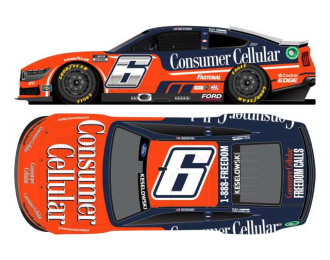 Ford Mustang #6 Brad Keselowski *Consumer Cellular* orange/blue/white 2024