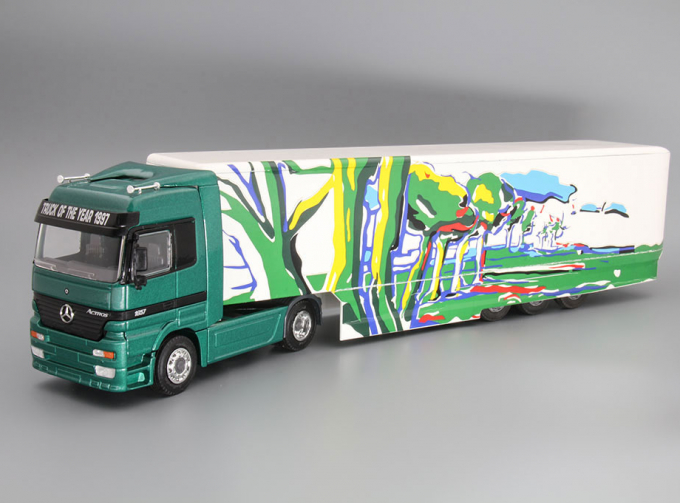 MERCEDES-BENZ Actros 1857 Case Semi Trailer, green / white