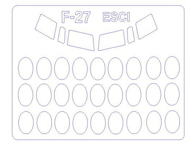 Набор масок окрасочных для остекления модели Fokker F-27 Friendship