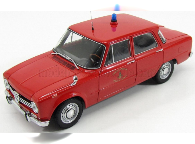 ALFA ROMEO Exclusive For Italy - Giulia 1300 Vigili Del Fuoco (1966) Fire Engine With Two Headlights, Red