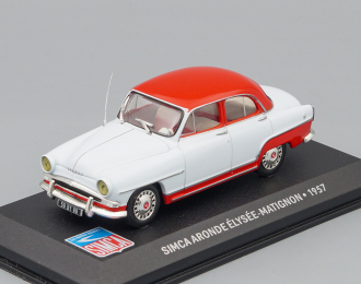 SIMCA Aronde Elysee-Matignon 1957, white / red