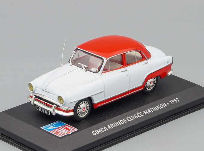 SIMCA Aronde Elysee-Matignon 1957, white / red