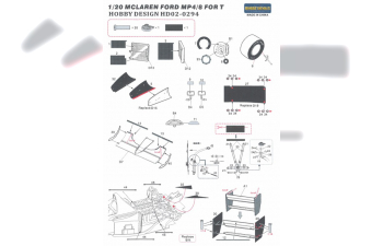 Набор для доработки Mclaren Ford MP4/8 для моделей T（PE+Metal parts+Resin）