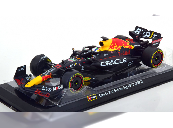 RED BULL F1 Rb18 Team Oracle Red Bull Racing №11 Season (2022) Sergio Perez - With Pilot And Showcase, Matt Blue Yellow Red