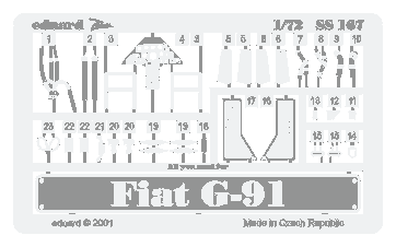 Ss167 Фототравление для Fiat G-91