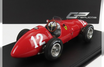 FERRARI F1 500 F2 Scuderia Ferrari N 12 3rd France Gp 1952 Piero Taruffi - Con Vetrina - With Showcase, Red